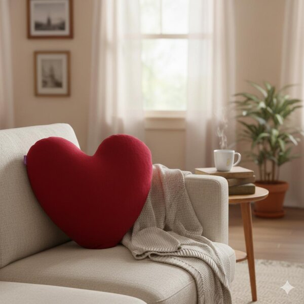 Herzkissen komplett rubin von farbenfreunde