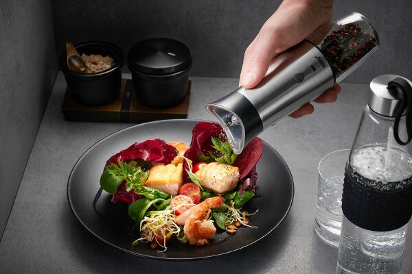 Gefu Salz- oder Pfeffermühle VELO elektrisch mit Kippsensor USB