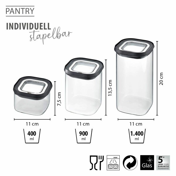 Gefu Vorratsdosen-Set PANTRY 3-teilig