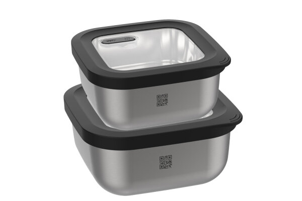 Gefu Frischhaltedosen 2er Set PROVIDO quadratisch 900ml und 1800ml
