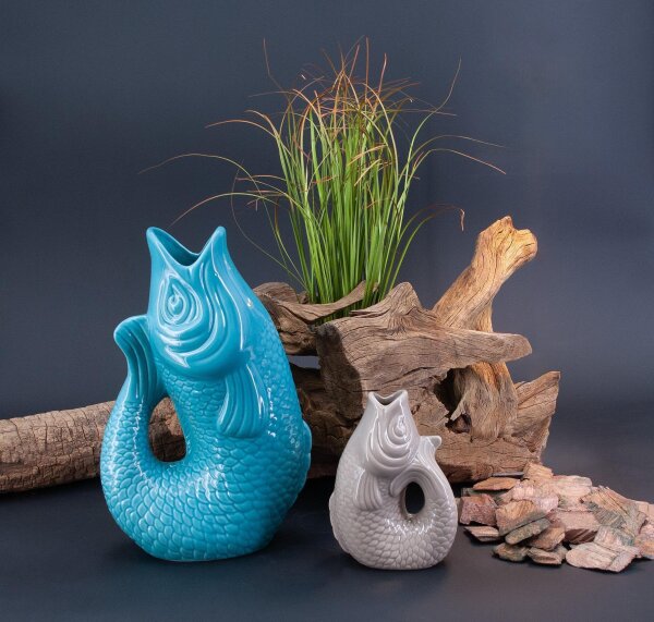 Monsieur Carafon Fisch Vase S Grau 1,2 LITER