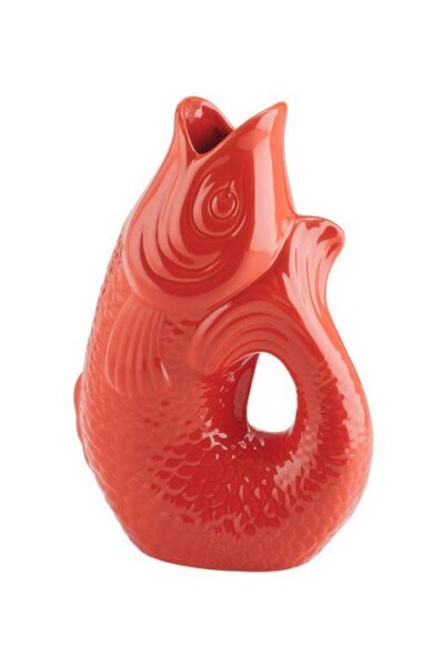 Monsieur Carafon Fisch Vase S Coral Red 1,2 LITER