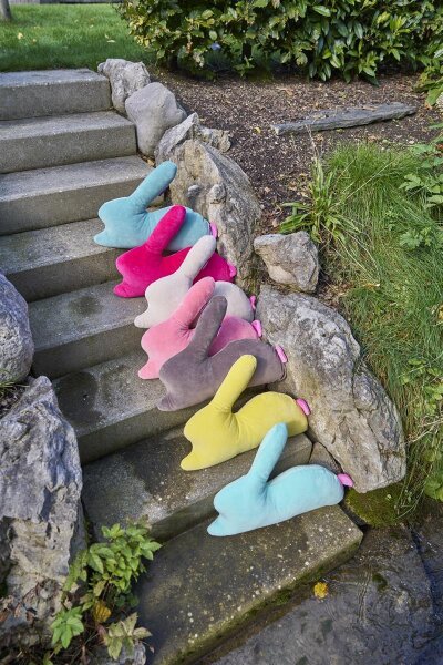 Rabbit Alarm - Nickykissen komplett pink peach von farbenfreunde