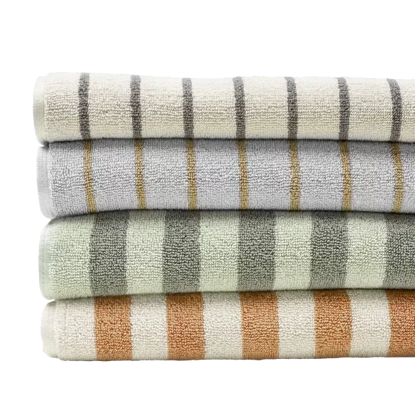 blomus Badetuch -ARTO- Farbe Moonbeam/Amber Brown Streifen 70 x 140 cm