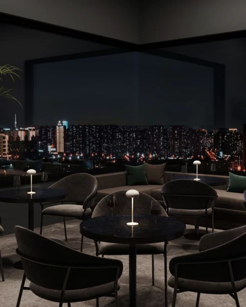 Sompex Pebble Akku-Tischleuchte graphit gebürstet