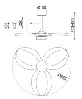 Mantra Infinity Fan Deckenventilator mit LED Beleuchtung schwarz