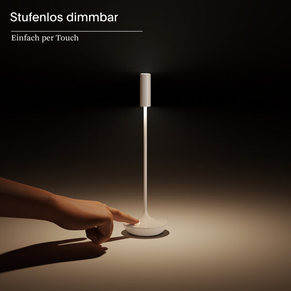 Sigor Akku-Tischleuchte Nucandle 310mm keramikschwarz/kupfer