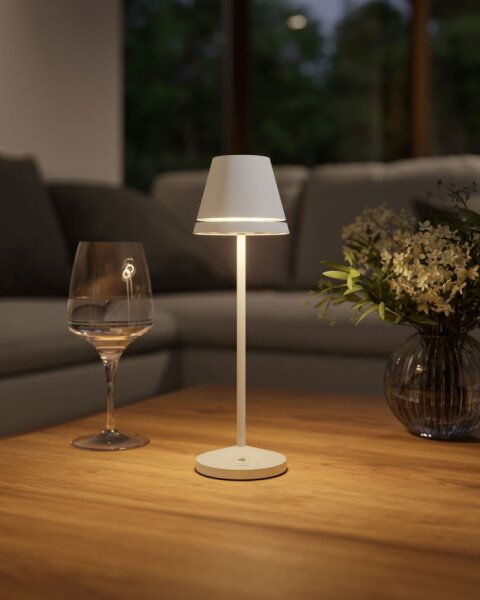 Leonardo Venezia Akku-Tischleuchte weiß