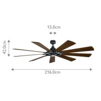 Kichler Deckenventilator Gentry XL 216cm Weathered Zinc