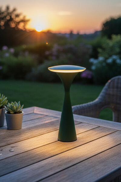 Akku LED Tischleuchte Hello Space grün