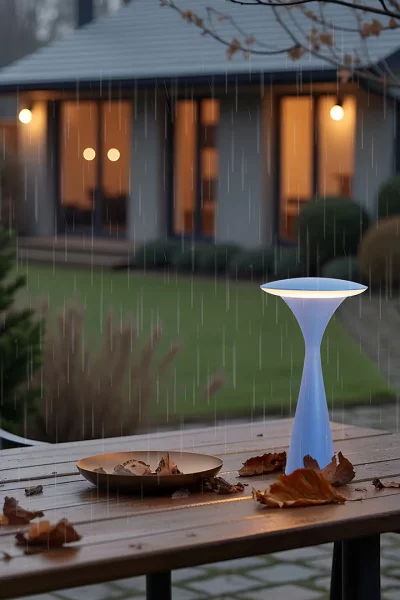 Akku LED Tischleuchte Hello Space blau