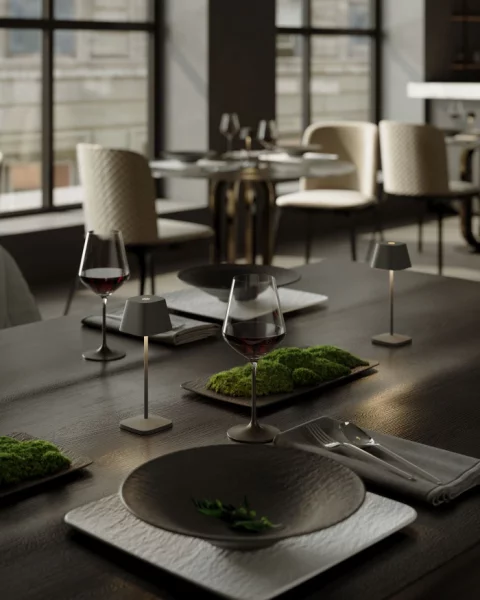 Villeroy & Boch Neapel Micro RC anthrazit Akku Tischleuchte