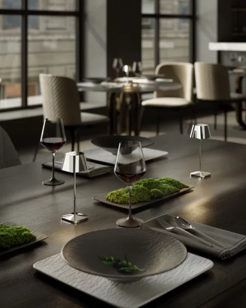 Villeroy & Boch Neapel Micro RC chrom Akku Tischleuchte