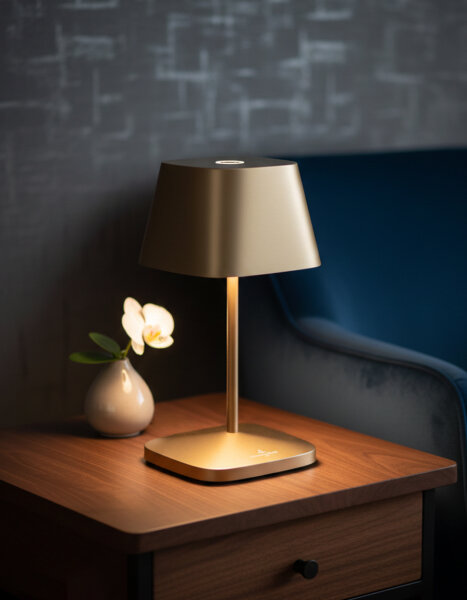 Villeroy & Boch Neapel RC gold gebürstet Akku LED Tischleuchte