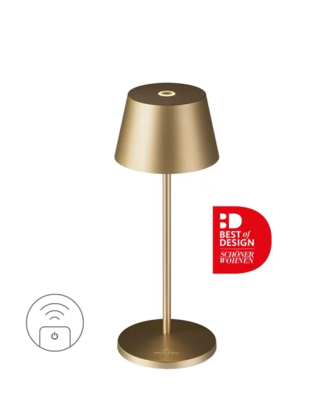 Villeroy & Boch Seoul Micro RC gold gebürstet Akku Tischleuchte