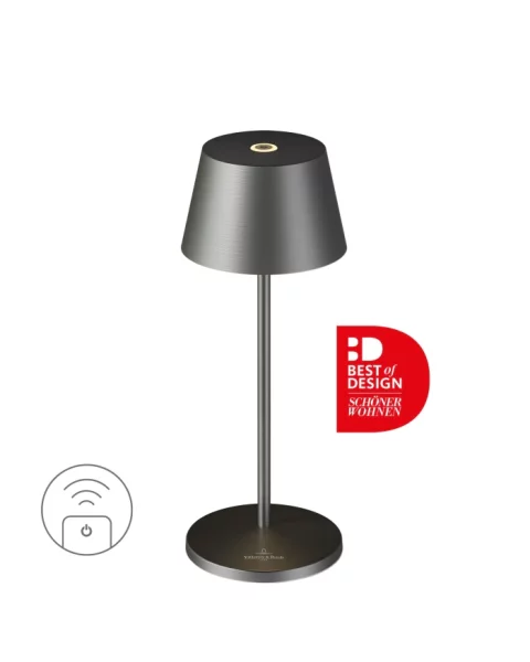 Villeroy & Boch Seoul Micro RC graphit gebürstet Akku Tischleuchte