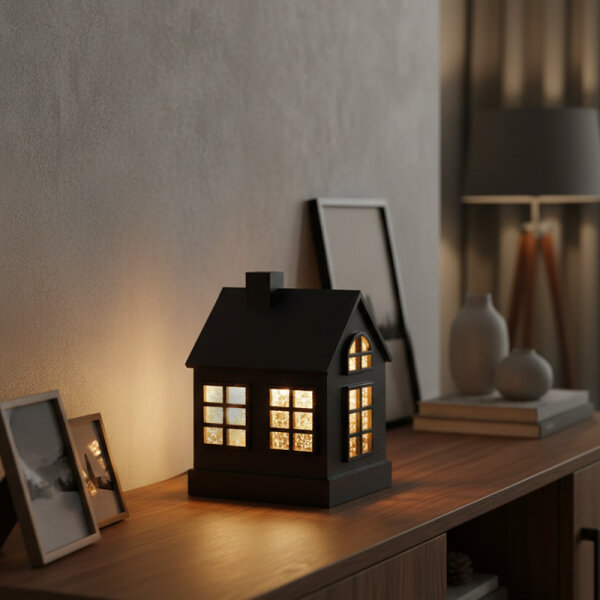 Sompex Dekoleuchte Glamor House schwarz 16cm