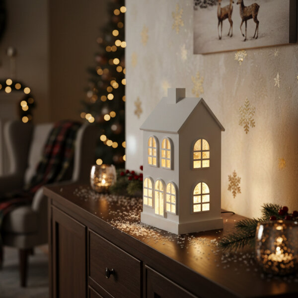 Sompex Dekoleuchte Glamor House weiß 23cm