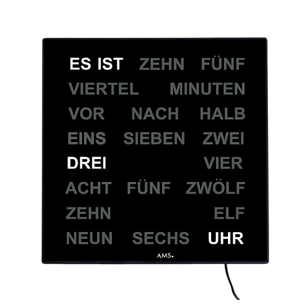 Intertime Wort-Uhr Word 28 schwarz