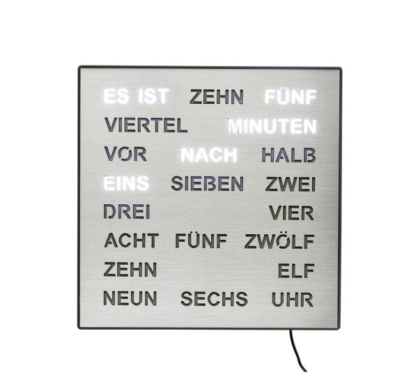 Intertime Wort-Uhr Word 28 alu brushed