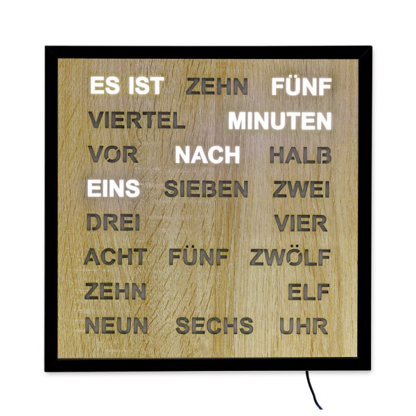 Intertime Wort-Uhr Word 40 holz