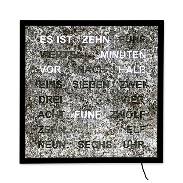 Intertime Wort-Uhr Word 40 marmoriert metallic