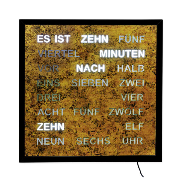 Intertime Wort-Uhr Word 40 wurzeldekor gold