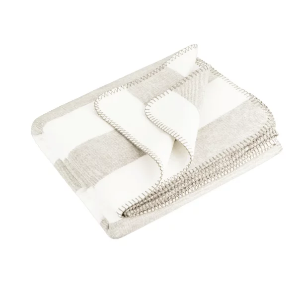 Riema Kuscheldecke Stine beige-weiß