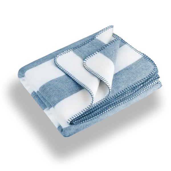 Riema Kuscheldecke Stine blau-weiß