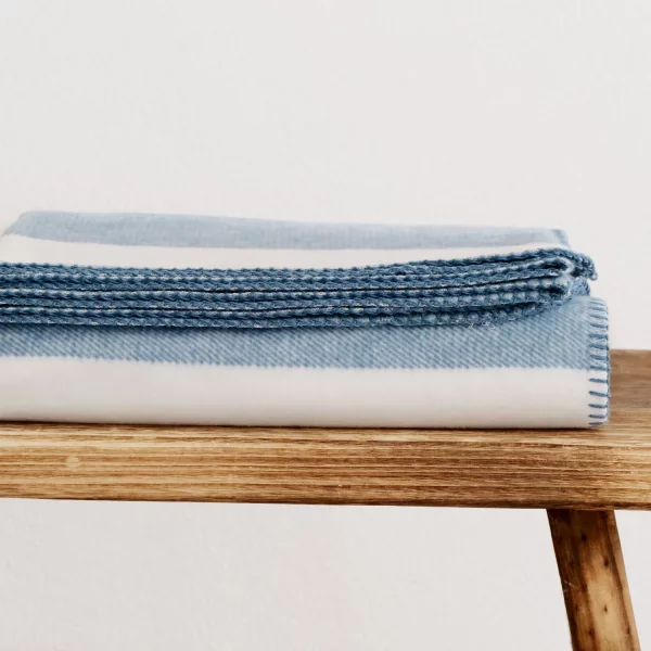 Riema Kuscheldecke Stine blau-weiß