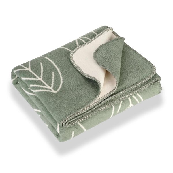 Riema Kuscheldecke Bente grün-natur