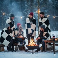 Riema Kuscheldecke Clara schwarz-natur