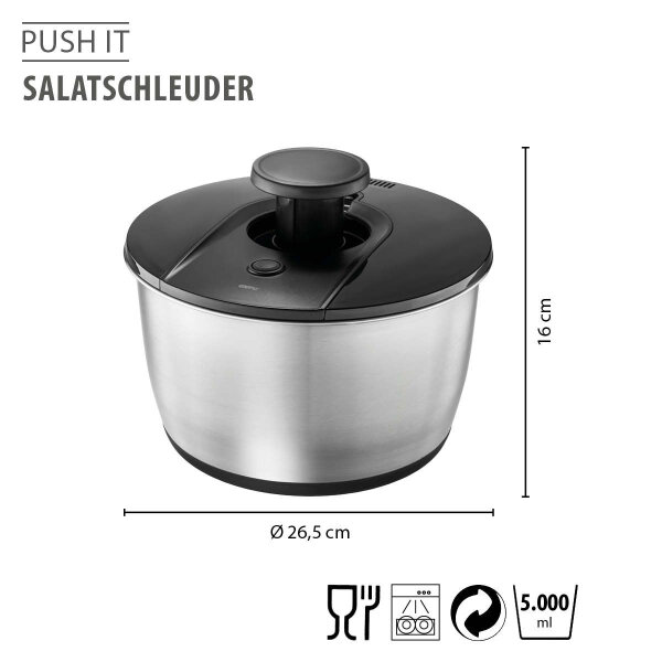 Gefu Salatschleuder PUSH IT Edelstahl