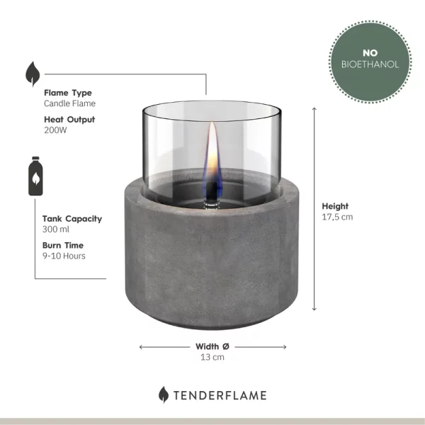 Tenderflame Lotus 12 Concrete Ceramic Tischfeuer