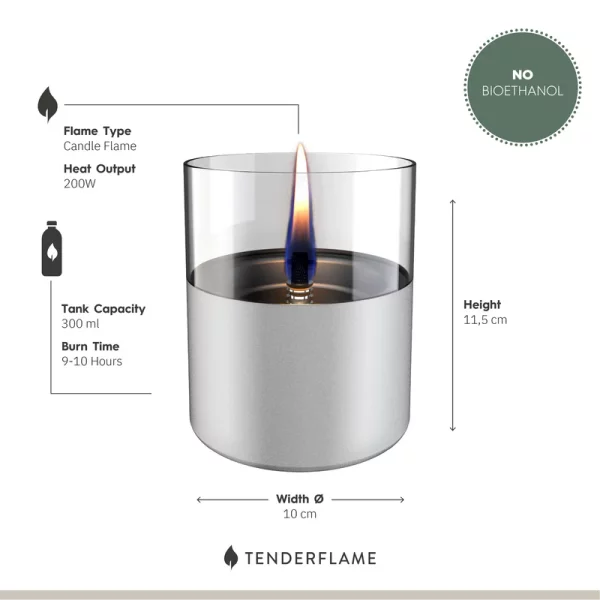Tenderflame Lilly 10 Dark Grey Tischfeuer