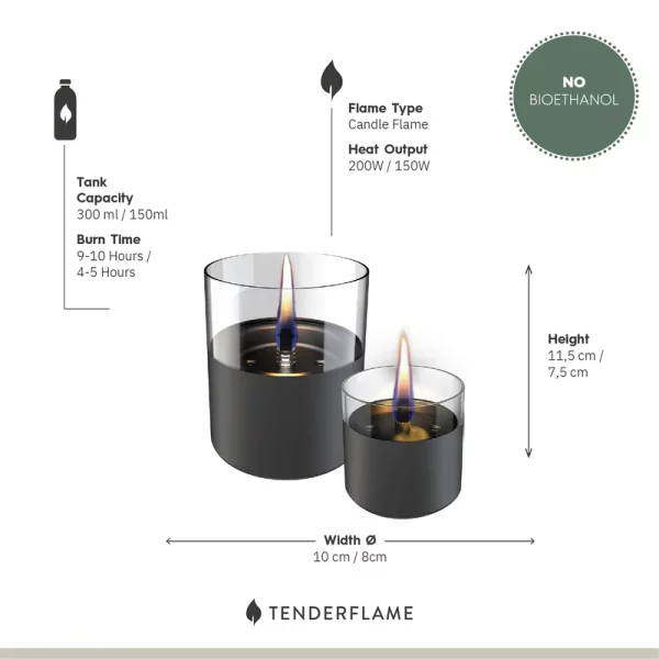 Tenderflame Lilly 8 & Lilly 10 Duo Pack Geschenkset Gun Metal