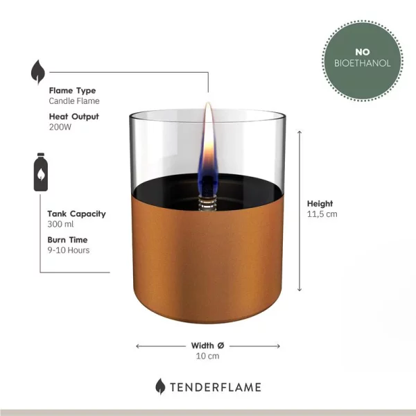 Tenderflame Lilly 10 Black + 0,5L Tenderfuel Geschenkset