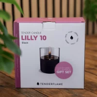 Tenderflame Lilly 10 Black + 0,5L Tenderfuel Geschenkset