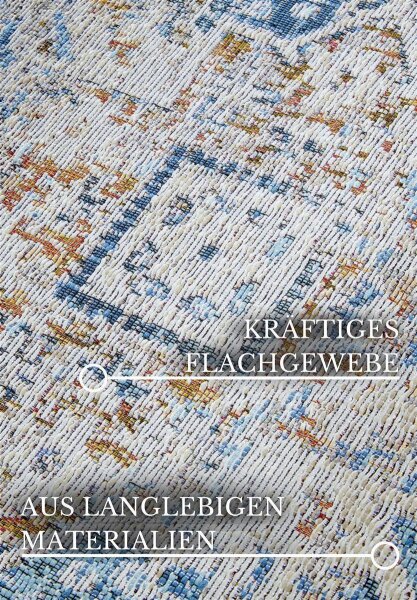 Villeroy & Boch In- & Outdoor Teppich Rene Creme Blau