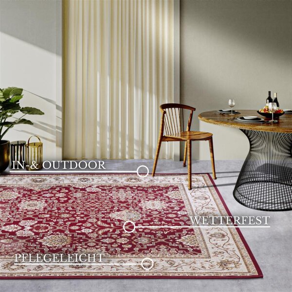Villeroy & Boch In- & Outdoor Teppich Pierre Rot Creme