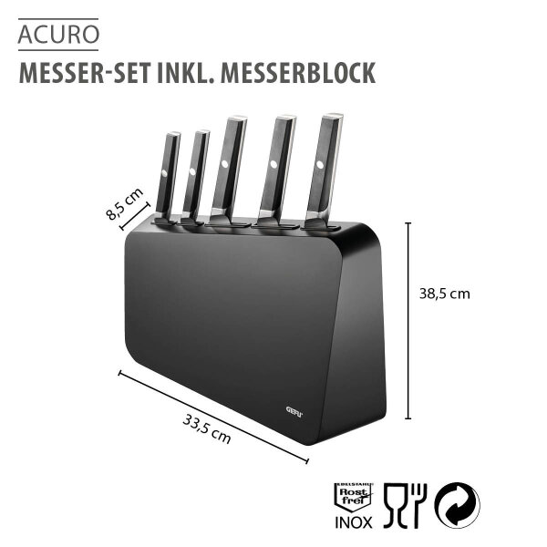 Gefu Messer-Set inkl. Messerblock ACURO 6-teilig