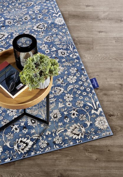 Villeroy & Boch Kurzflor Teppich Ernest Blau Creme