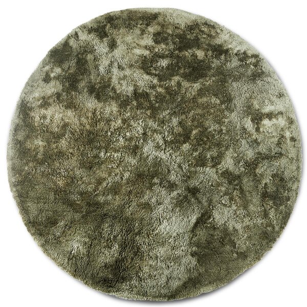 Elle Decoration Cosy Hochflor Teppich Calida Dschungelgrün Rund