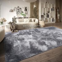 Elle Decoration Cosy Hochflor Teppich Calida Silber