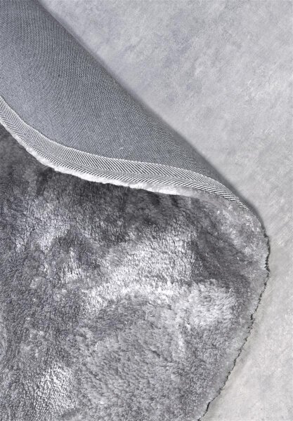 Elle Decoration Cosy Hochflor Teppich Calida Silber Rund