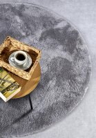 Elle Decoration Cosy Hochflor Teppich Calida Silber Rund