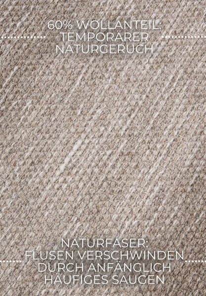 Elle Decoration Wollteppich Pradesh Linen Weiß