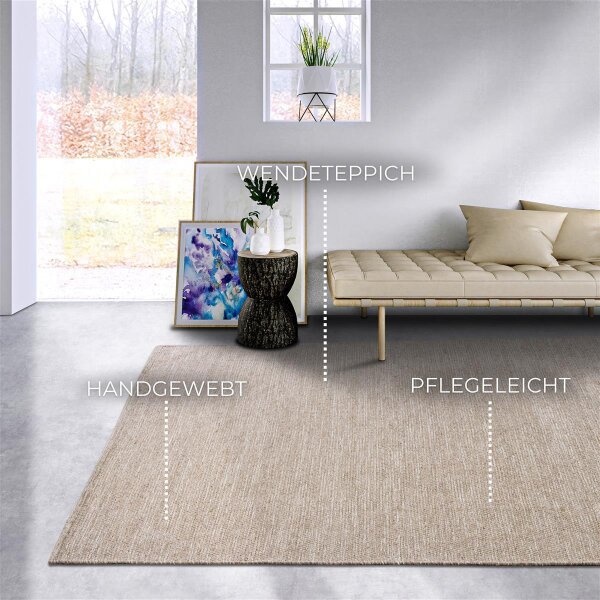 Elle Decoration Wollteppich Pradesh Linen Weiß