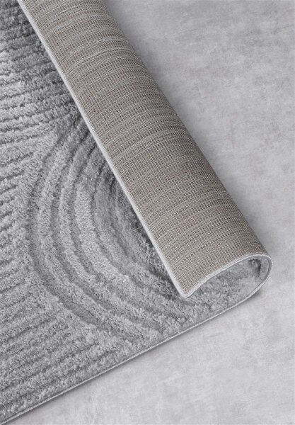 Elle Decoration Gallery Hochflor Teppich Chappe Hellgrau