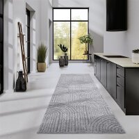 Elle Decoration Gallery Hochflor Teppich Chappe Hellgrau